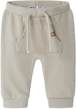 NAME IT BABY regular fit joggingbroek beige Jongens Sweat Effen