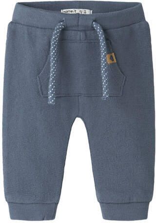 NAME IT BABY regular fit joggingbroek blauw Jongens Sweat Effen