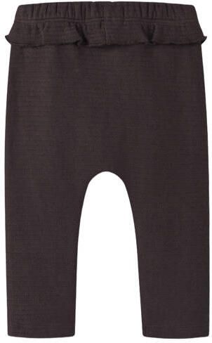 NAME IT BABY regular fit legging met ruches chocoladebruin Meisjes Katoen - Foto 2