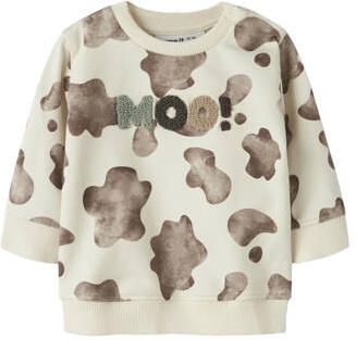 NAME IT BABY regular fit sweater met dierenprint ecru Dierenprint