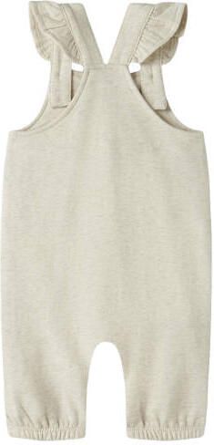 NAME IT BABY regular fit tuinbroek met ruches ecru Meisjes Sweat Vierkante hals - Foto 3