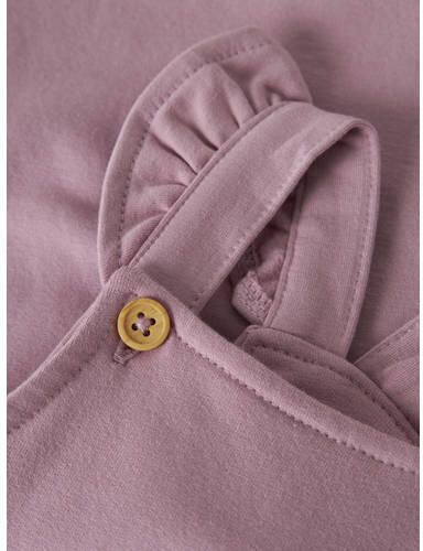 NAME IT BABY regular fit tuinbroek met ruches lila Paars Meisjes Sweat Vierkante hals - Foto 2