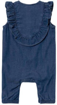 Name it BABY regular fit tuinbroek NBMBEN dark blue denim Blauw Meisjes Lyocell Ronde hals 68