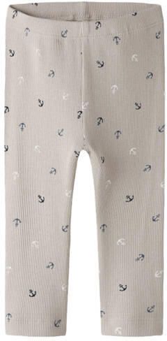 NAME IT BABY regular legging beige gebreid Broek Jongens Stretchkatoen