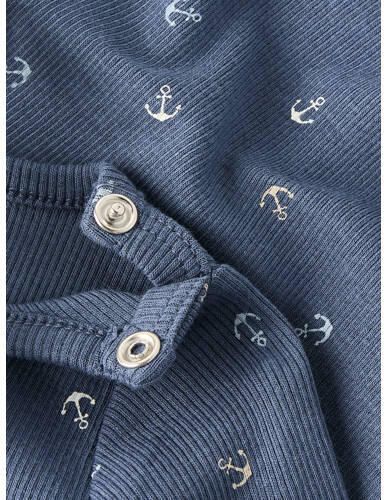 NAME IT BABY romper blauw Jongens Stretchkatoen Ronde hals All over print - Foto 2