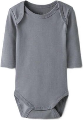 NAME IT BABY romper bNBMBODY beige grijs blauw (set van 3) Jongens Katoen Ronde hals - Foto 5