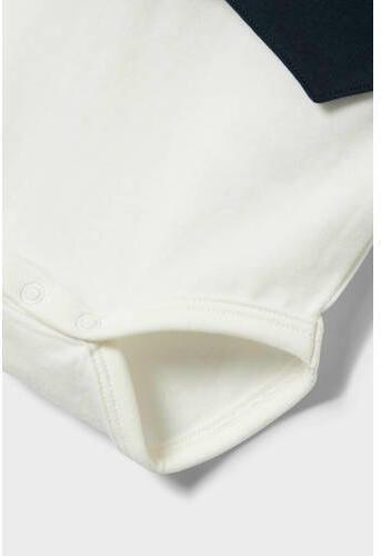 Name it BABY romper + broek NBMADAM antraciet wit Shirt + broek Grijs Jongens Stretchkatoen Ronde hals 56