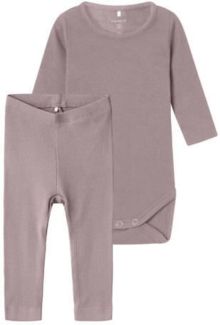 NAME IT BABY romper + broek NBNKAB oudroze Set Katoen Ronde hals - Foto 5