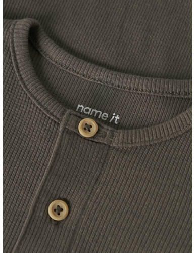 NAME IT BABY romper bruin Jongens Stretchkatoen Ronde hals Effen - Foto 2