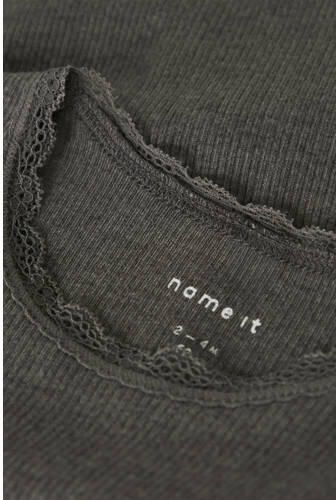 NAME IT BABY romper donkerbruin Meisjes Stretchkatoen Ronde hals Effen - Foto 5