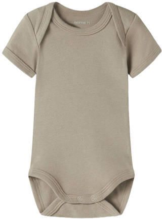 NAME IT BABY romper ecru grijs groen (set van 3) Multi Katoen Ronde hals - Foto 2