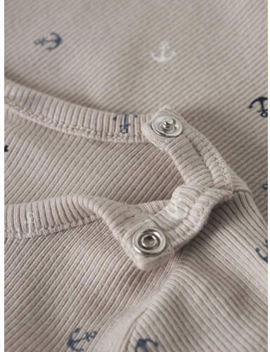 NAME IT BABY romper greige Beige Jongens Stretchkatoen Ronde hals All over print - Foto 2