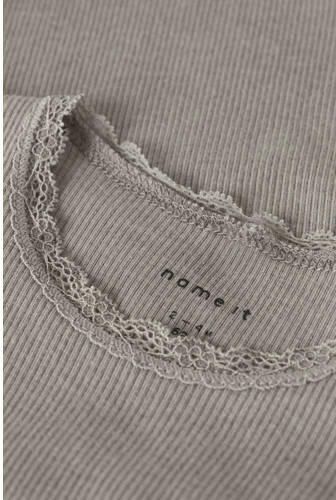 NAME IT BABY romper grijs Meisjes Stretchkatoen Ronde hals Effen - Foto 5