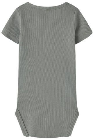 NAME IT BABY romper grijsgroen rib gebreid Jongens Stretchkatoen Ronde hals - Foto 2