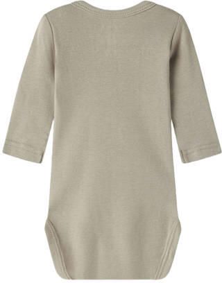 NAME IT BABY romper groen wit grijs (set van 3) Multi Katoen Ronde hals - Foto 2