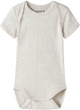 NAME IT BABY romper groen wit grijs (set van 3) Multi Katoen Ronde hals - Foto 3