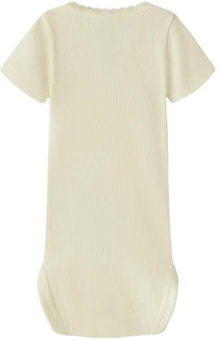 NAME IT BABY romper lichtgeel rib gebreid Meisjes Stretchkatoen Ronde hals - Foto 3