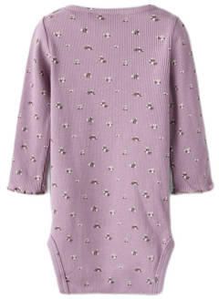 NAME IT BABY romper lila Paars Meisjes Katoen Ronde hals All over print - Foto 3