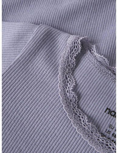 NAME IT BABY romper lila Paars Meisjes Stretchkatoen Ronde hals Effen - Foto 2