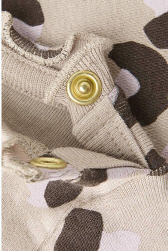 NAME IT BABY romper met panterprint beige Meisjes Stretchkatoen Ronde hals - Foto 2