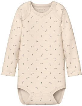 Name it BABY romper NBFBODY set van 2 beige lila Meisjes Biologisch katoen Ronde hals 80 - Foto 2