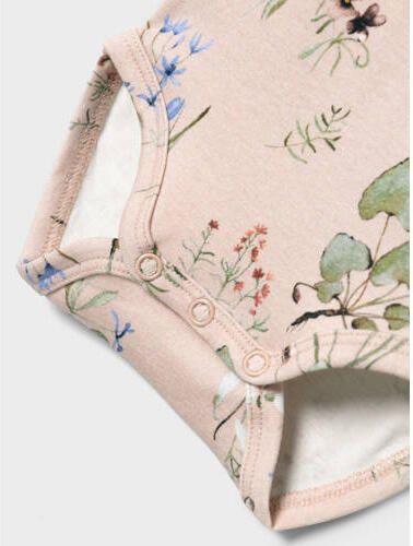 Name it BABY romper NBFBOSSA met bloemen lichtroze Meisjes Katoen Ronde hals 56