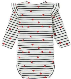 Name it BABY romper NBFFELIAS wit blauw rood Meisjes Katoen Ronde hals 56 - Foto 2