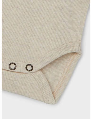 Name it BABY romper NBFKAB ecru melange Meisjes Katoen Ronde hals Melée 56