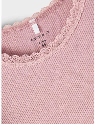 Name it BABY romper NBFKAB roze Meisjes Katoen Ronde hals Melée 56