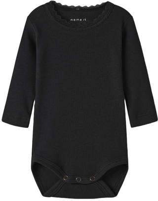 NAME IT BABY romper NBFKAB zwart Meisjes Stretchkatoen Ronde hals Effen - Foto 4
