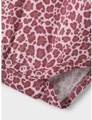 Name it BABY romper NBFKRINE met panterprint roze Meisjes Viscose Ronde hals 56 - Foto 2