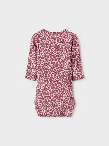 Name it BABY romper NBFKRINE met panterprint roze Meisjes Viscose Ronde hals 56 - Foto 4