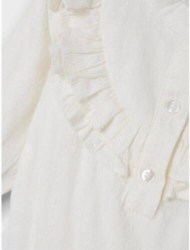 Name it BABY romper NBFLEMARIE met ruches offwhite Wit Meisjes Katoen Mao kraag 56