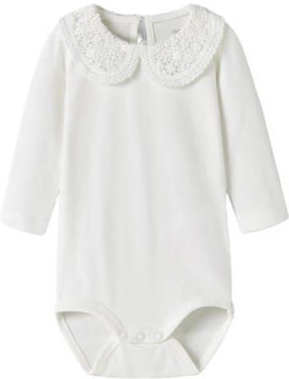 Name it BABY romper NBFTYLLA wit Meisjes Katoen Klassieke kraag Effen 80