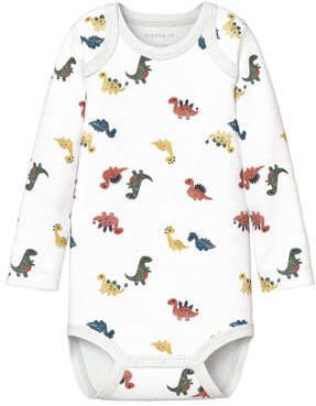 Name it BABY romper NBMBODY met all over print set van 2 wit d.blauw Zwart Jongens Katoen Ronde hals 62 - Foto 3