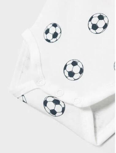 Name it BABY romper NBMBODY set van 2 wit zwart Jongens Katoen Ronde hals 62