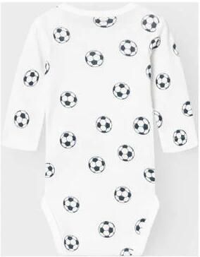 Name it BABY romper NBMBODY set van 2 wit zwart Jongens Katoen Ronde hals 62 - Foto 2