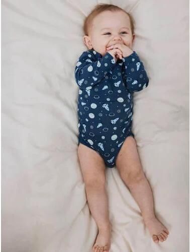 Name it BABY romper NBMBODY set van 3 donkerblauw lichtblauw Jongens Katoen Ronde hals 50