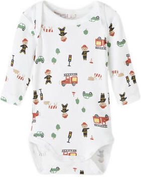 Name it BABY romper NBMBODY set van 3 firefighter groen wit Jongens Katoen (biologisch) Ronde hals 62 - Foto 2