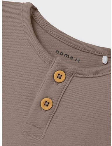 Name it BABY romper NBMFANNO blauw Bruin Jongens Katoen Ronde hals Effen 62 - Foto 2