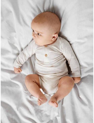 Name it BABY romper NBMKAB ecru melange Jongens Katoen Ronde hals Melée 56 - Foto 2