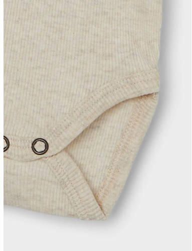 Name it BABY romper NBMKAB ecru melange Jongens Katoen Ronde hals Melée 56 - Foto 3