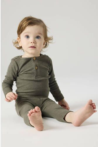 NAME IT BABY romper NBMKAB mosgroen Jongens Stretchkatoen Ronde hals Effen - Foto 2