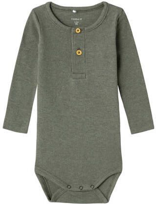 NAME IT BABY romper NBMKAB mosgroen Jongens Stretchkatoen Ronde hals Effen - Foto 3