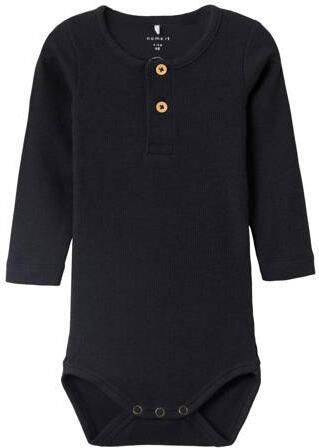NAME IT BABY romper NBMKAB zwart Jongens Stretchkatoen Ronde hals Effen - Foto 4