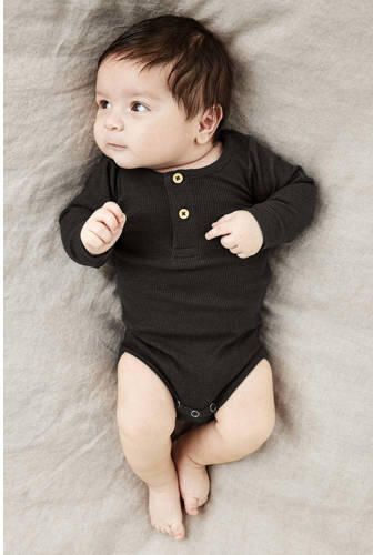 NAME IT BABY romper NBMKAB zwart Jongens Stretchkatoen Ronde hals Effen - Foto 5