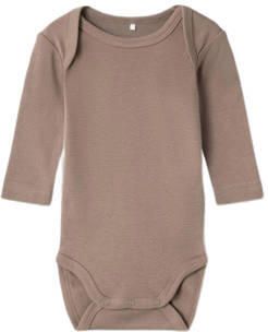 Name it BABY romper NBNBODY set van 2 beige bruin Katoen Ronde hals 50 - Foto 2