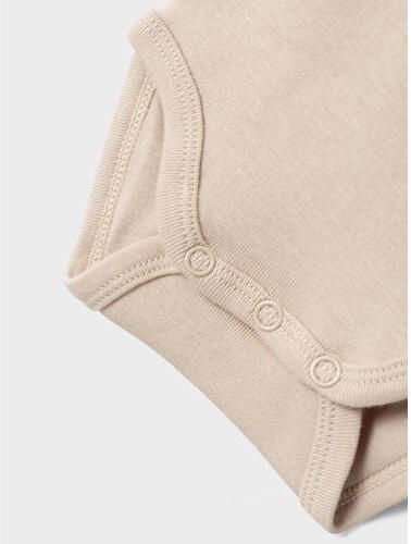 Name it BABY romper NBNBODY set van 2 beige bruin Katoen Ronde hals 50
