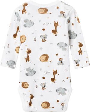 Name it BABY romper NBNBODY set van 2 beige wit Jongens Katoen Ronde hals 50 - Foto 2
