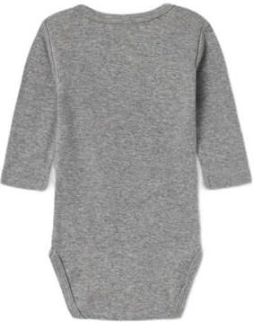 Name it BABY romper NBNBODY- set van 2 donkerblauw grijs melange Stretchkatoen Ronde hals 50 - Foto 3